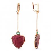 Серьги из красного золота Серьги классические из золота с бриллиантом