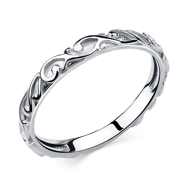 Кольцо классическое из серебра без вставок