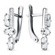 Серьги для женщин Серьги классические из серебра с фианитом