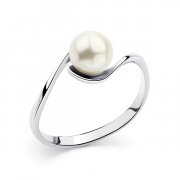 Кольца с жемчугом "Алмаз-Холдинг" Кольцо классическое из серебра с жемчугом имитация