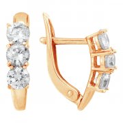 Серьги из серебра Серьги классические из серебра с фианитом