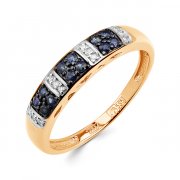 Тонкие кольца Алмаз-Холдинг Кольцо из золота с сапфирами и бриллиантами