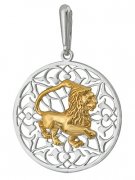  Подвеска знак зодиака - Лев из серебра без вставок