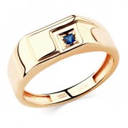 Широкие кольца Алмаз-Холдинг Кольцо печатка из золота с сапфиром