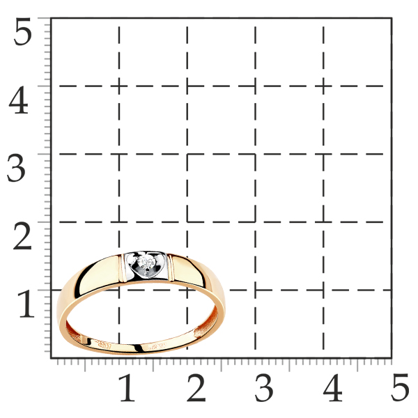 Кольцо классическое из золота с бриллиантом