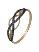  Кольцо классическое из золота с бриллиантом голубым