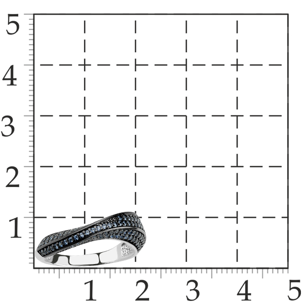 Кольцо классическое из серебра c наносапфирами