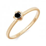 Кольца помолвочные Алмаз-Холдинг Кольцо классическое из золота с бриллиантом чёрным