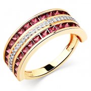 Кольца с цветными камнями Алмаз-Холдинг Кольцо классическое из золота с родолитом
