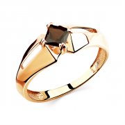 Широкие кольца Алмаз-Холдинг Кольцо классическое из золота с раухтопазом