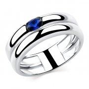 Широкие кольца Алмаз-Холдинг Кольцо классическое из серебра с сапфиром гидротермальным
