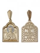Нательные иконки Иконка "Матрона Московская" из золота без вставок