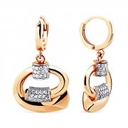  Серьги классические из золота с фианитом