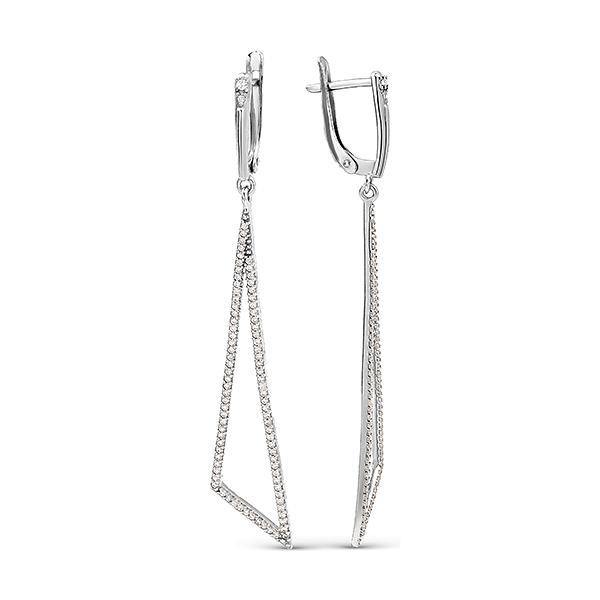 Серьги из серебра с фианитами
