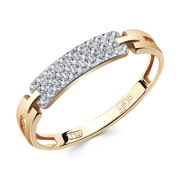Кольцо обручальное из золота c бриллиантами