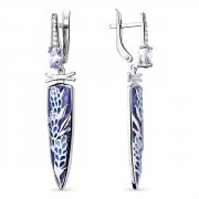Серьги из серебра Серьги классические из серебра с фианитом