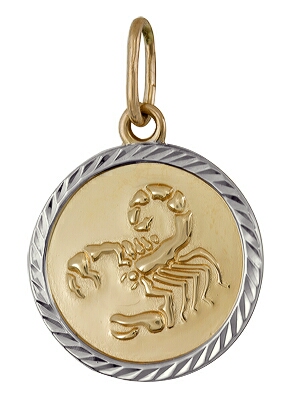 Подвеска знак зодиака - Скорпион из золота без вставок