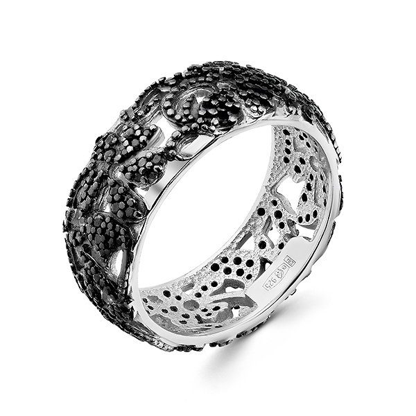 Кольцо классическое из серебра c шпинелью
