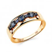 Широкие кольца Алмаз-Холдинг Кольцо классическое из золота с сапфиром