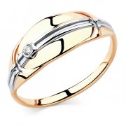 Кольца для женщин Алмаз-Холдинг Кольцо классическое из золота с фианитом