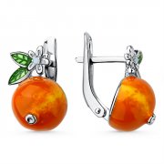  Серьги детские из серебра с эмалью