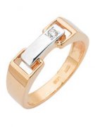 Кольца для мужчин Алмаз-Холдинг Кольцо классическое из золота с бриллиантом