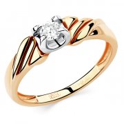 Кольца из комбинированного золота Алмаз-Холдинг Кольцо классическое из золота с бриллиантом