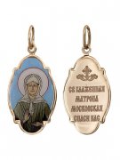 Нательные иконки Иконка "Матрона Московская" из золота с эмалью