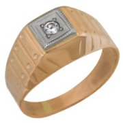 Кольца для мужчин Алмаз-Холдинг Печатка из золота c фианитом