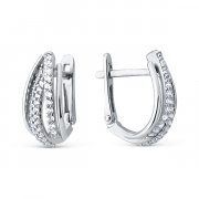 Серьги классические из серебра с фианитами