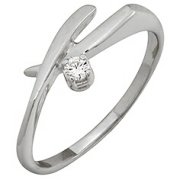Кольца из серебра Алмаз-Холдинг Кольцо классическое из серебра c Ббриллиантом