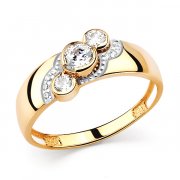Кольца из красного золота Алмаз-Холдинг Кольцо классическое из золота с фианитом