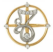 Подвески-знак зодиака Подвеска из золота Знак зодиака — Козерог с фианитом