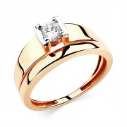 Кольца классические Алмаз-Холдинг Кольцо классическое из золота с фианитом