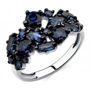 Кольца для женщин Алмаз-Холдинг Кольцо классическое из серебра с наносапфиром