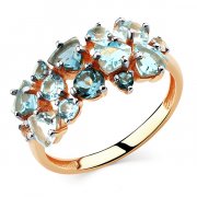 Кольца с цветными камнями Алмаз-Холдинг Кольцо классическое из золота с топазом лондон блю